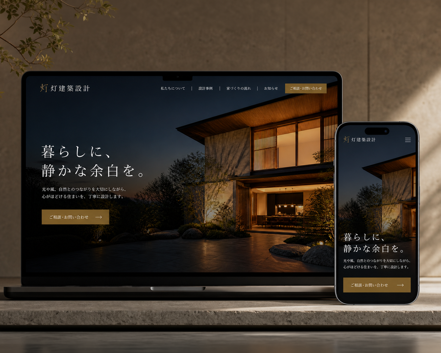 建築設計事務所|上質な暮らしを伝えるホームページデザイン